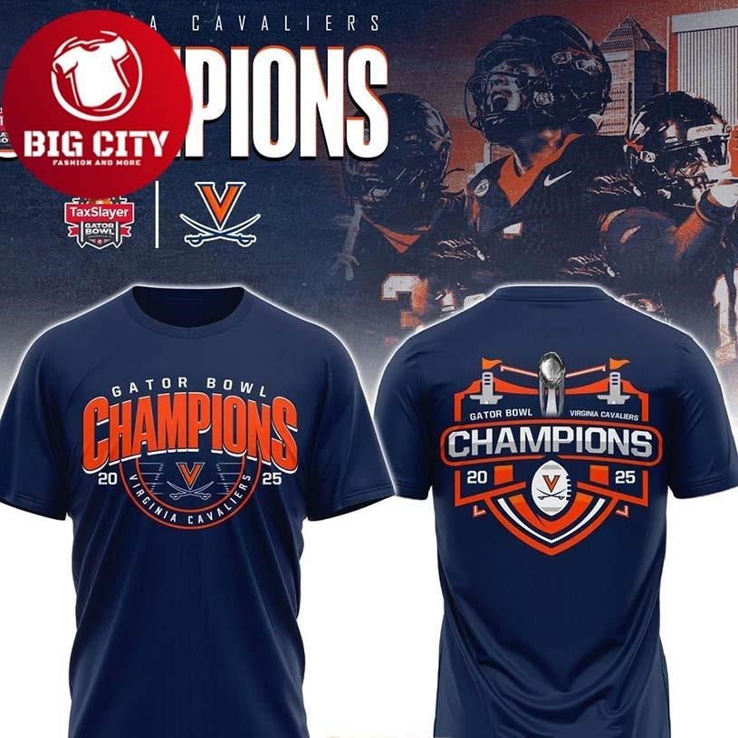 Official Virginia Cavaliers Gator Bowl Champions 2025 Two Sided Shirt Unisex T-shirt, Sweatshirt, Hoodie, Long Sleeve Tee - T-Shirt, Sweatshirt, Hoodie