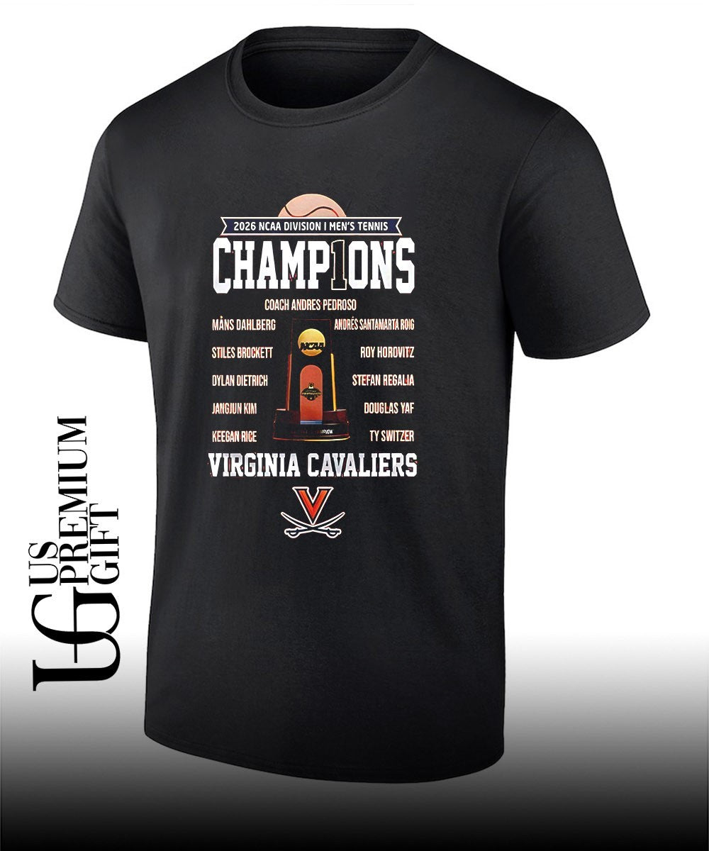 Virginia Cavaliers Mens Tennis 2026 NCAA DI Mens Tennis National Champions shirt Unisex T-shirt, Sweatshirt, Hoodie, Long Sleeve Tee - T-Shirt, Sweatshirt, Hoodie