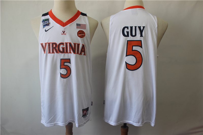 Virginia Cavaliers #5 Kyle Guy 5 # White NCAA Jersey College Football Jersey football jersey product view 1