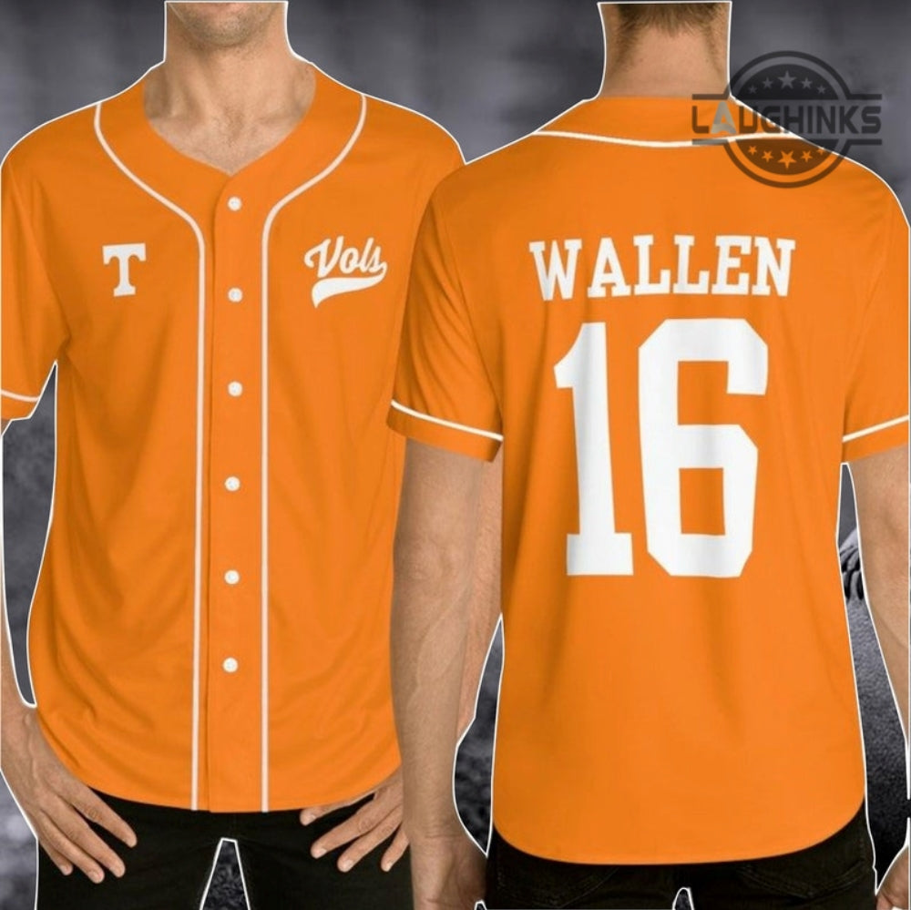 Vols Baseball Jersey Wallen 16 Shirt Morgan Wallen Shirts Country Music Shirt Gift For Fan Tennessee Vols Baseball Jersey Mlb Tennessee Volunteers Baseball Uniform baseball jersey product view 1