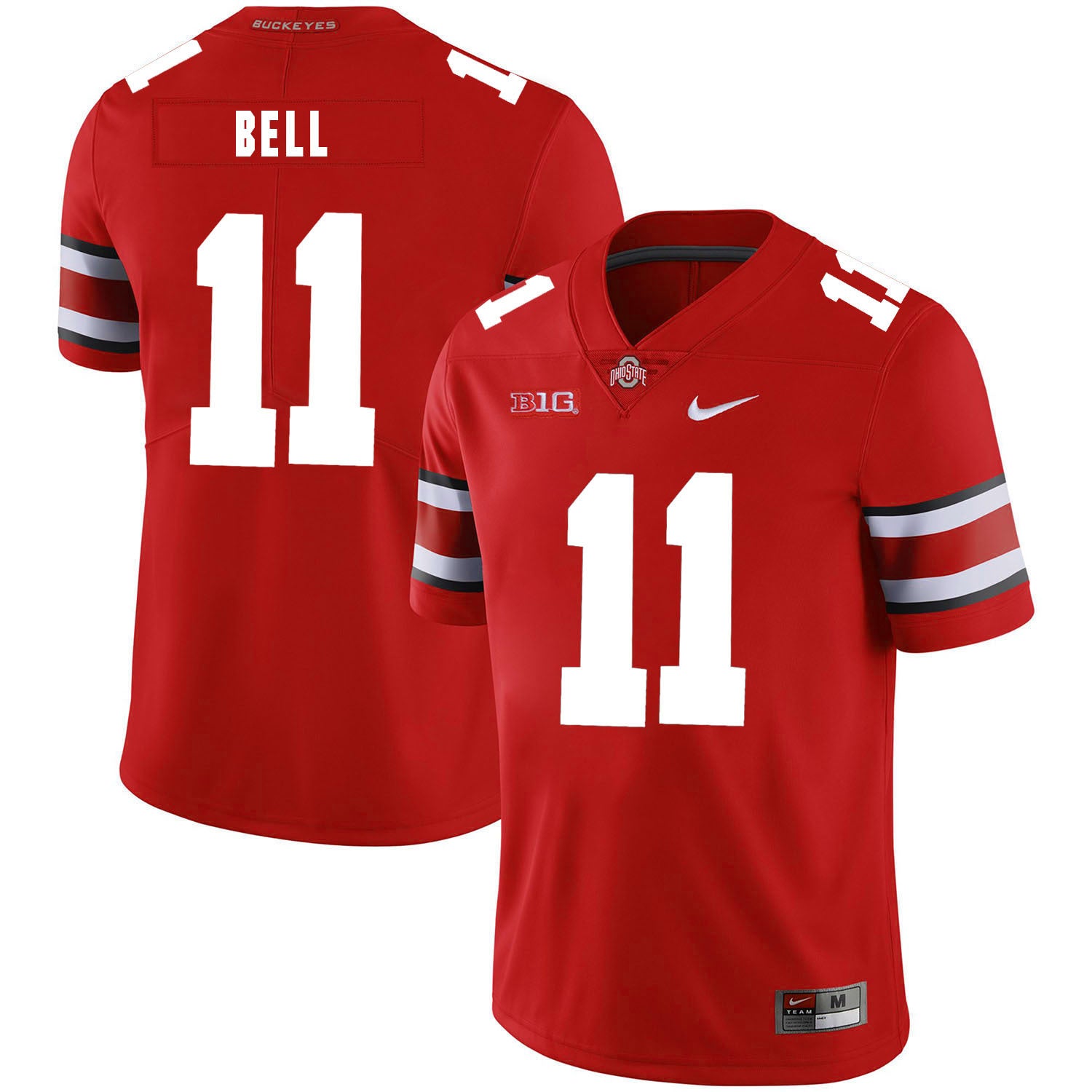 Vonn Bell 11 Red College Football Jersey football jersey product view 1