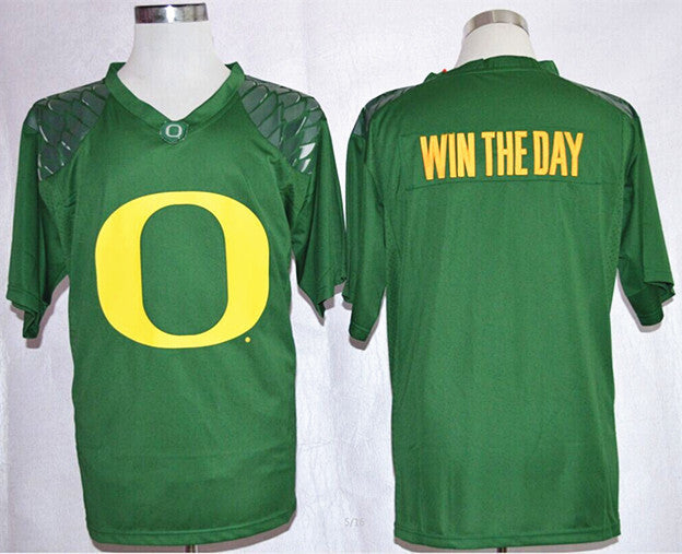 WIN THE DAY Ducks Edition Green College Football Jersey football jersey product view 1
