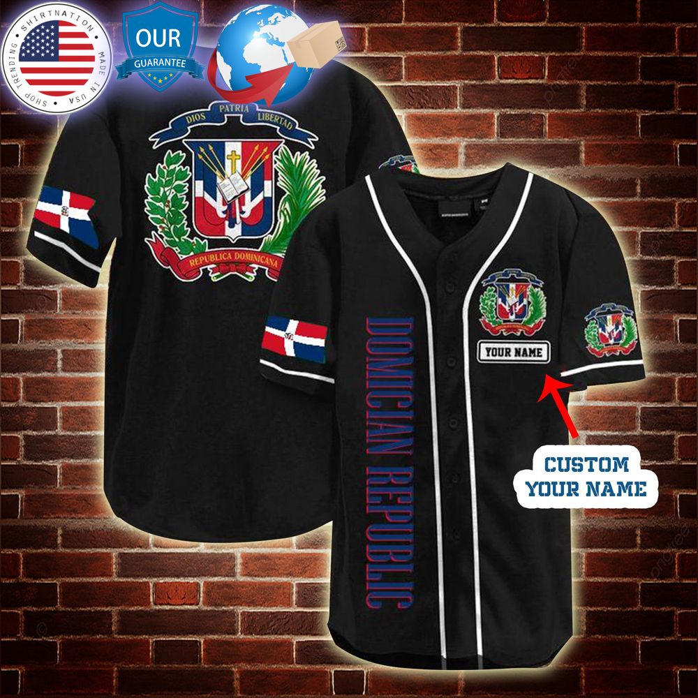 HOT Dominican Republic Custom Baseball Jersey baseball jersey product view 1