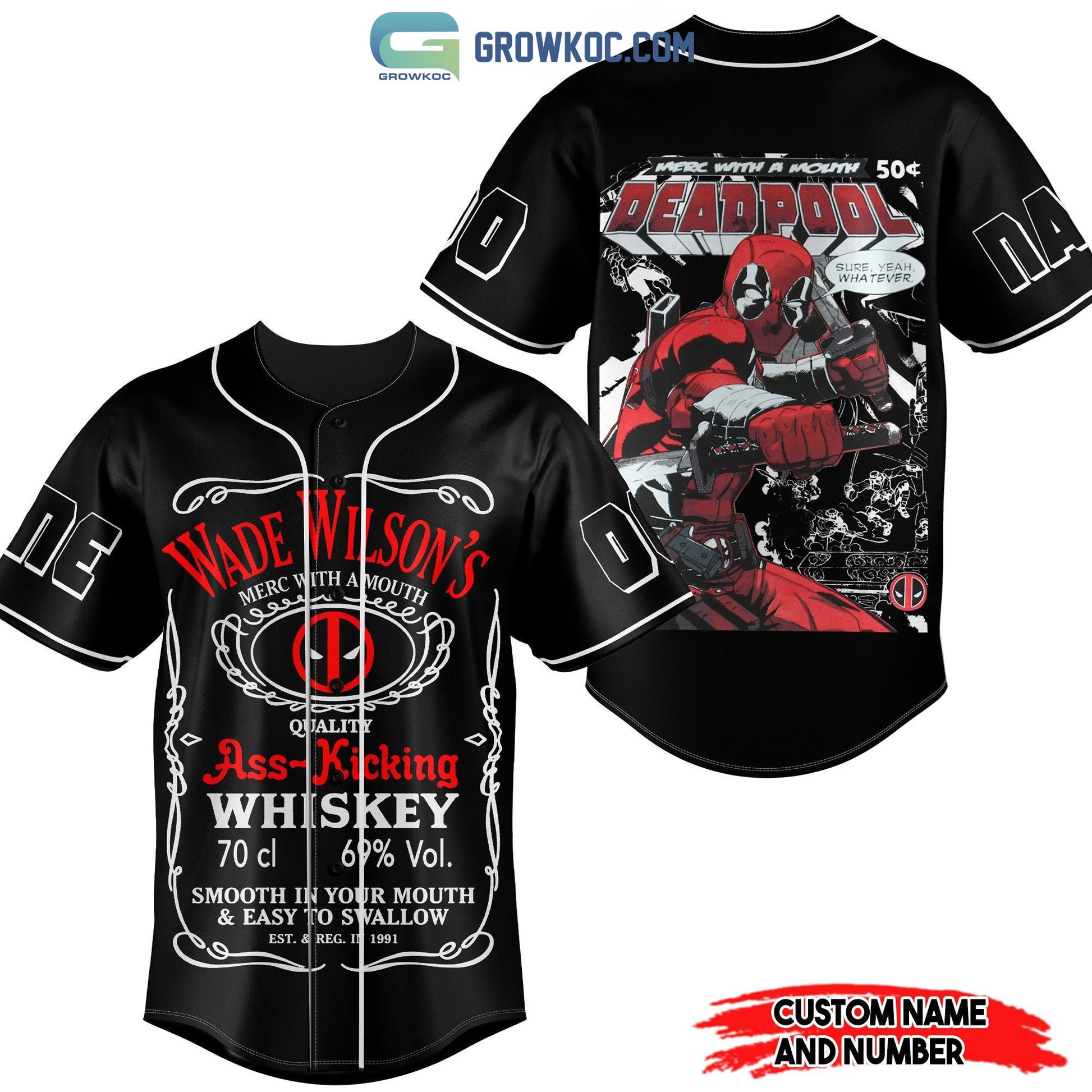 Wade Wilson’s Merc With A Mouth Deadpool Personalized Baseball Jersey baseball jersey product view 1