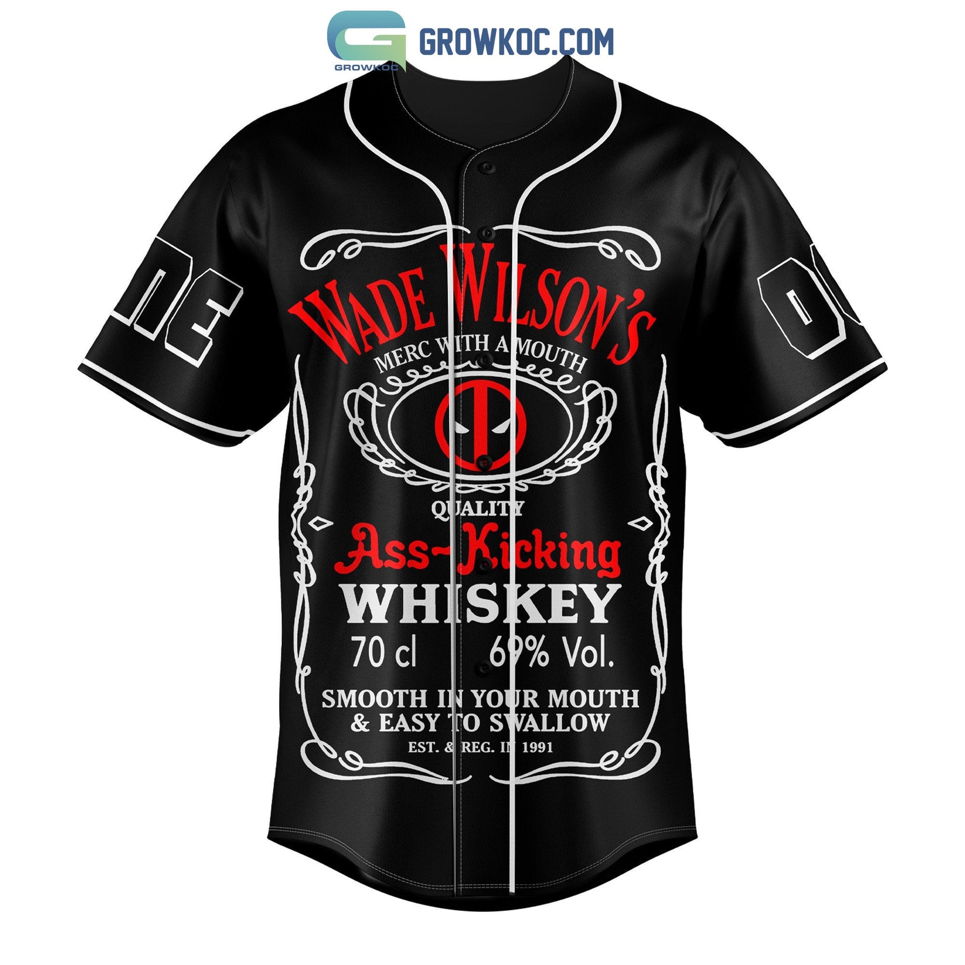 Wade Wilson’s Merc With A Mouth Deadpool Personalized Baseball Jersey baseball jersey product view 2