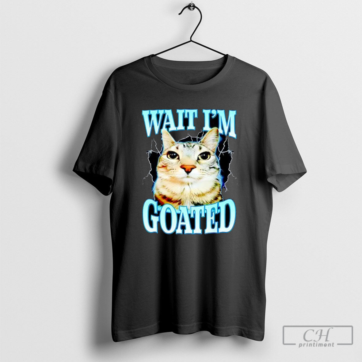 Wait Im Goated Cat Lightning Shirt Tee Unisex T-shirt, Sweatshirt, Hoodie, Long Sleeve Tee - T-Shirt, Sweatshirt, Hoodie