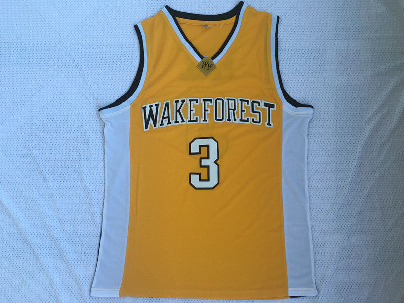 Wake Forest University #3 Chris Paul Chris · Paul 3 # Yellow Jersey Style 1 College Football Jersey football jersey product view 1