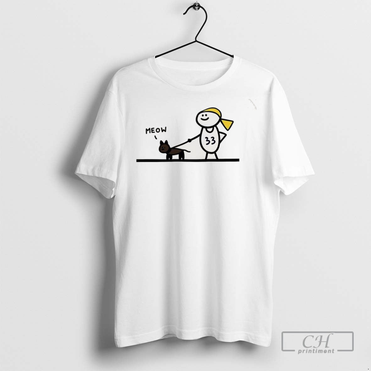 Walking With Cat Number 33 Doodle Style T Shirts Unisex T-shirt, Sweatshirt, Hoodie, Long Sleeve Tee - T-Shirt, Sweatshirt, Hoodie