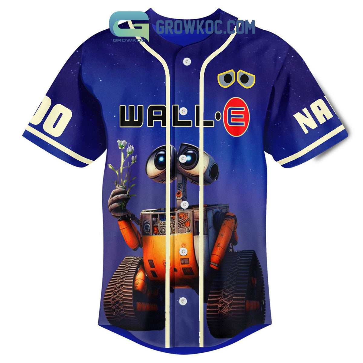 Wall-E I Don’t Want To Survive I Want To Live Fan Personalized Baseball Jersey baseball jersey product view 3