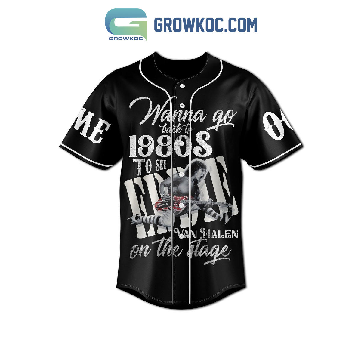 Wanna Go Back To 1980s To See Eddie Van Halen On The Stage Personalized Baseball Jersey baseball jersey product view 2