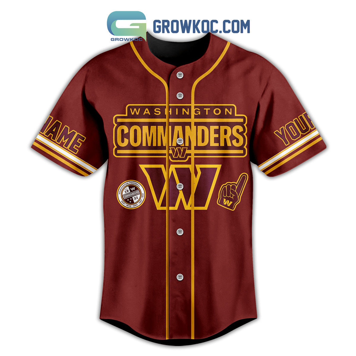 Washington Commanders Damn Right I Am Commanders Fan No Matter What Personalized Baseball Jersey baseball jersey product view 2