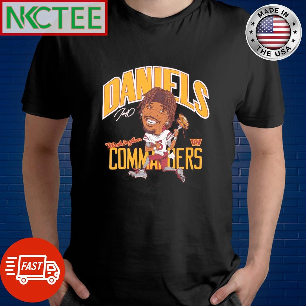 Washington Commanders Jayden Daniels Signature Waffles hold ball run shirt Unisex T-shirt, Sweatshirt, Hoodie, Long Sleeve Tee - T-Shirt, Sweatshirt, Hoodie