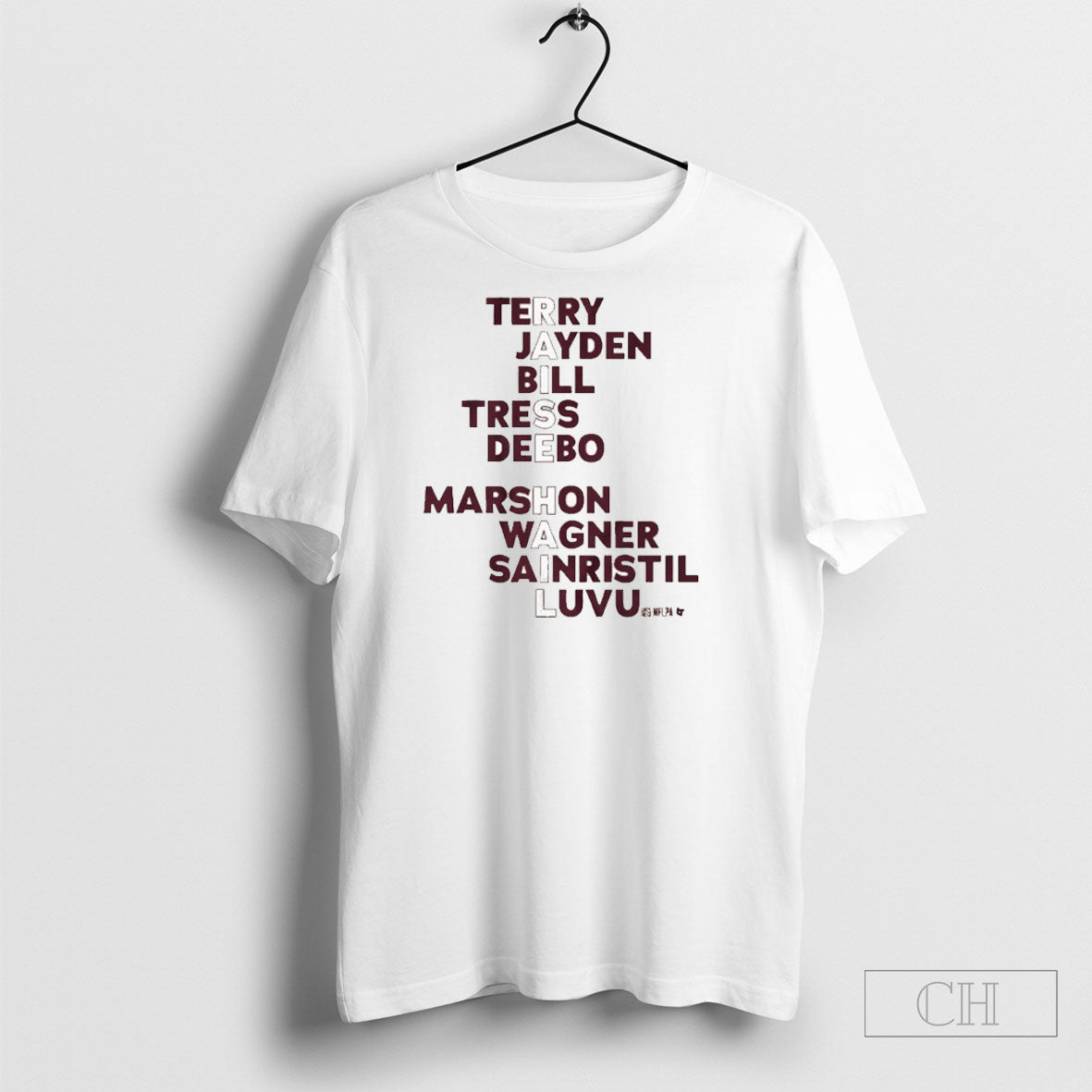 Washington Commanders Terry Jayden Bill Tress Deebo Marshon Wagner Sainristil Luvu Raise Hail Names - T-Shirt, Sweatshirt, Hoodie