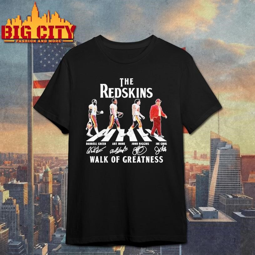 Washington Commanders The Redskins Walk Of Greatness Road Abbey Signatures Shirt Unisex T-shirt, Sweatshirt, Hoodie, Long Sleeve Tee - T-Shirt, Sweatshirt, Hoodie
