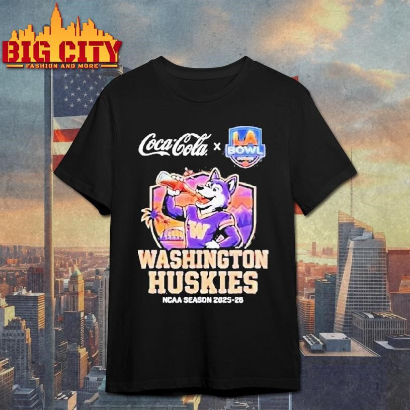 Washington Huskies 2025-26 La Bowl Hosted By Gronk On December 13 Mascot Shirt Unisex T-shirt, Sweatshirt, Hoodie, Long Sleeve Tee - T-Shirt, Sweatshirt, Hoodie