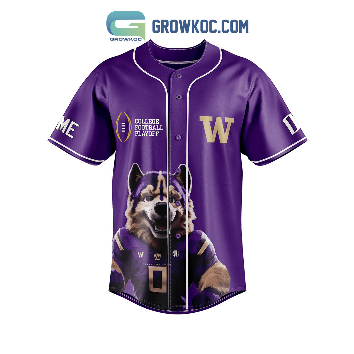 Washington Huskies Allstate Sugar Bowl Personalized Baseball Jersey baseball jersey product view 3
