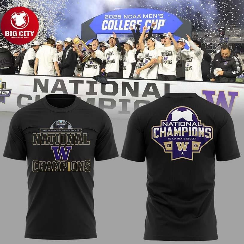 Washington Huskies National Champions NCAA Mens Soccer 2025 Two Sided Shirt Unisex T-shirt, Sweatshirt, Hoodie, Long Sleeve Tee - T-Shirt, Sweatshirt, Hoodie