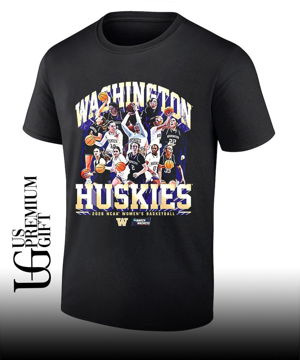 Washington Huskies womens basketball NCAA March Madness 2026 shirt Unisex T-shirt, Sweatshirt, Hoodie, Long Sleeve Tee - T-Shirt, Sweatshirt, Hoodie