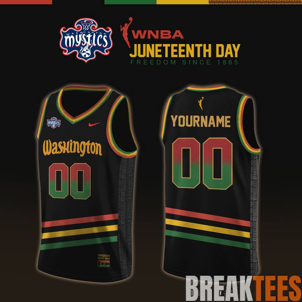 Washington Mystics WNBA x Juneteenth Day Basketball Jersey basketball jersey product view 1