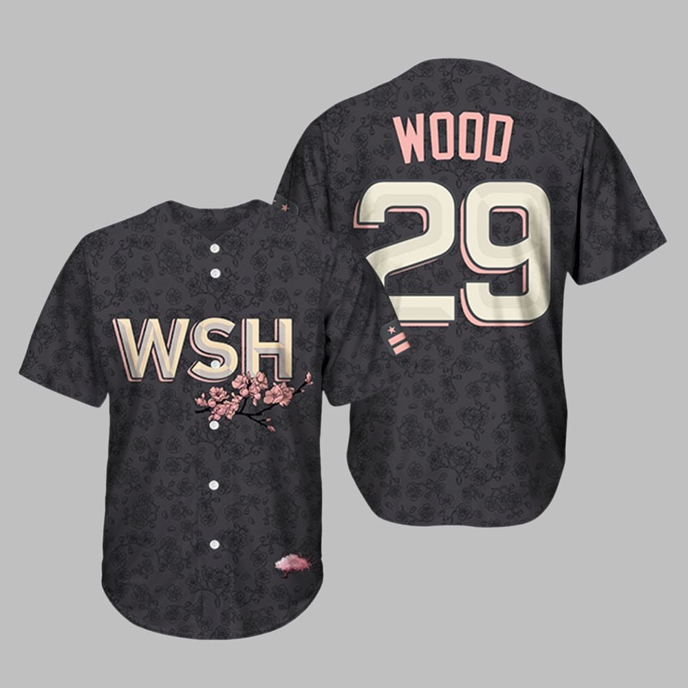 Nationals Cherry Blossom Baseball Jersey 2025 WSU baseball jersey product view 1