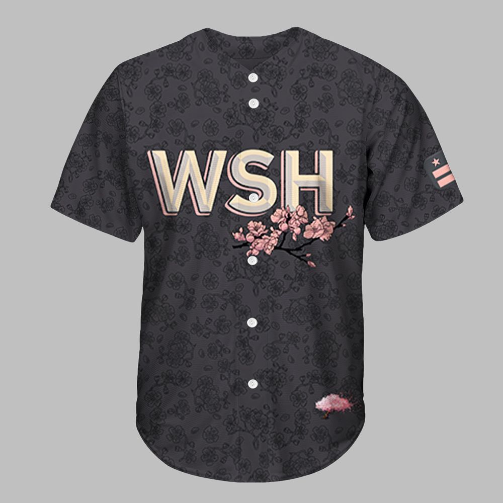 Nationals Cherry Blossom Baseball Jersey 2025 WSU baseball jersey product view 2
