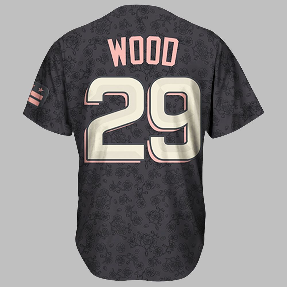 Nationals Cherry Blossom Baseball Jersey 2025 WSU baseball jersey product view 3
