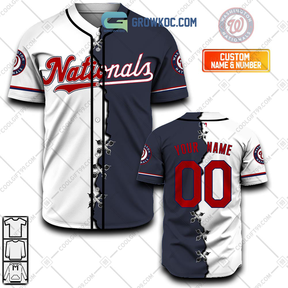 Washington Nationals MLB Personalized Mix Baseball Jersey baseball jersey product view 1