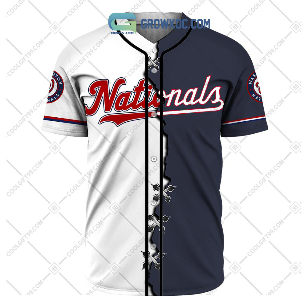 Washington Nationals MLB Personalized Mix Baseball Jersey baseball jersey product view 2