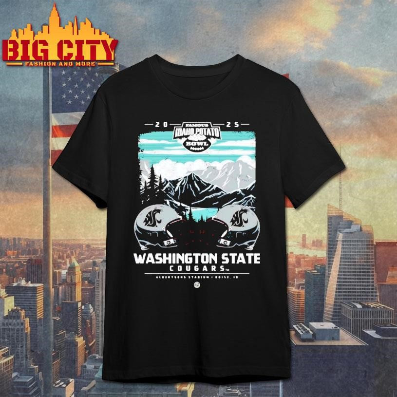 Washington State Cougars 2025 Famous Idaho Potato Bowl Helmet Chriast Shirt Unisex T-shirt, Sweatshirt, Hoodie, Long Sleeve Tee - T-Shirt, Sweatshirt, Hoodie