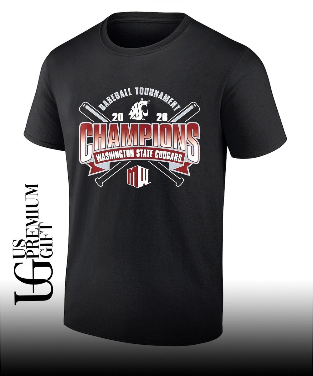 Washington State Cougars 2026 Mountain West Baseball Tournament Champions shirt Unisex T-shirt, Sweatshirt, Hoodie, Long Sleeve Tee - T-Shirt, Sweatshirt, Hoodie