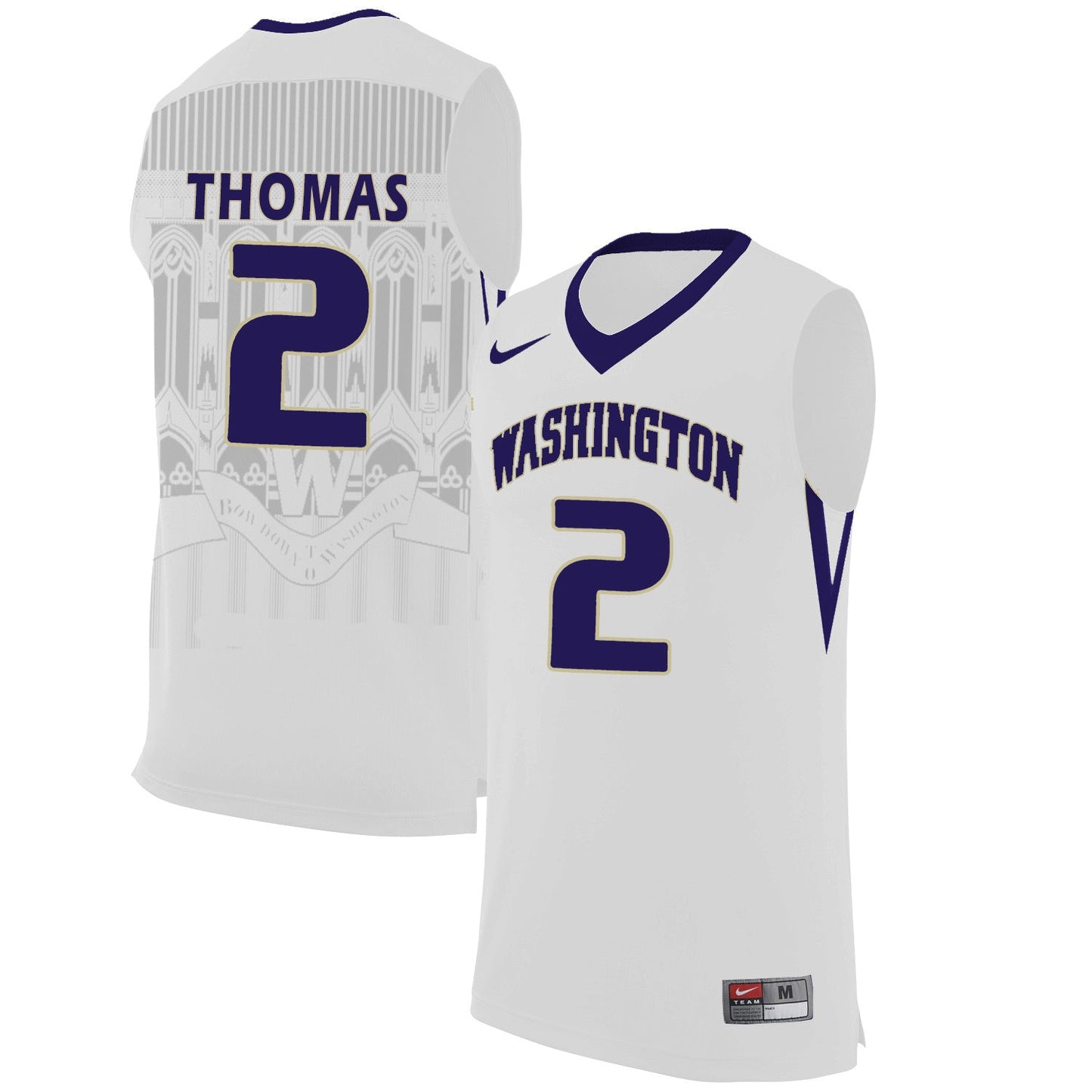 Washington 2 White College Football Jersey football jersey product view 1