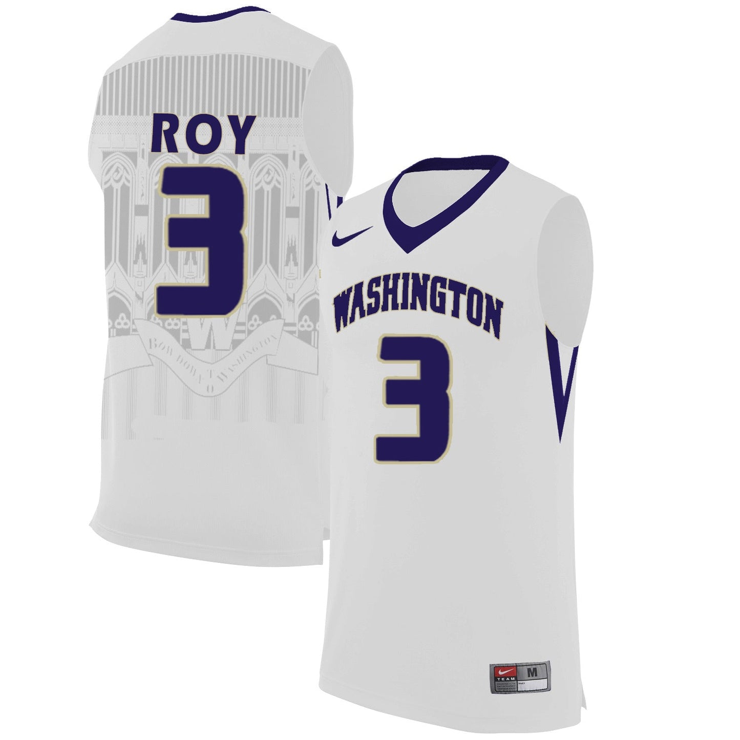 Washington 3 White College Football Jersey football jersey product view 1