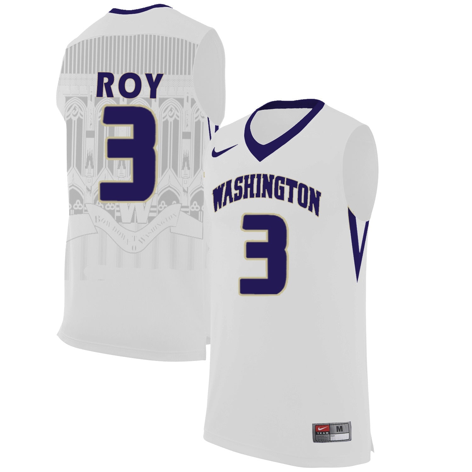 Washington 3 White College Football Jersey football jersey product view 1