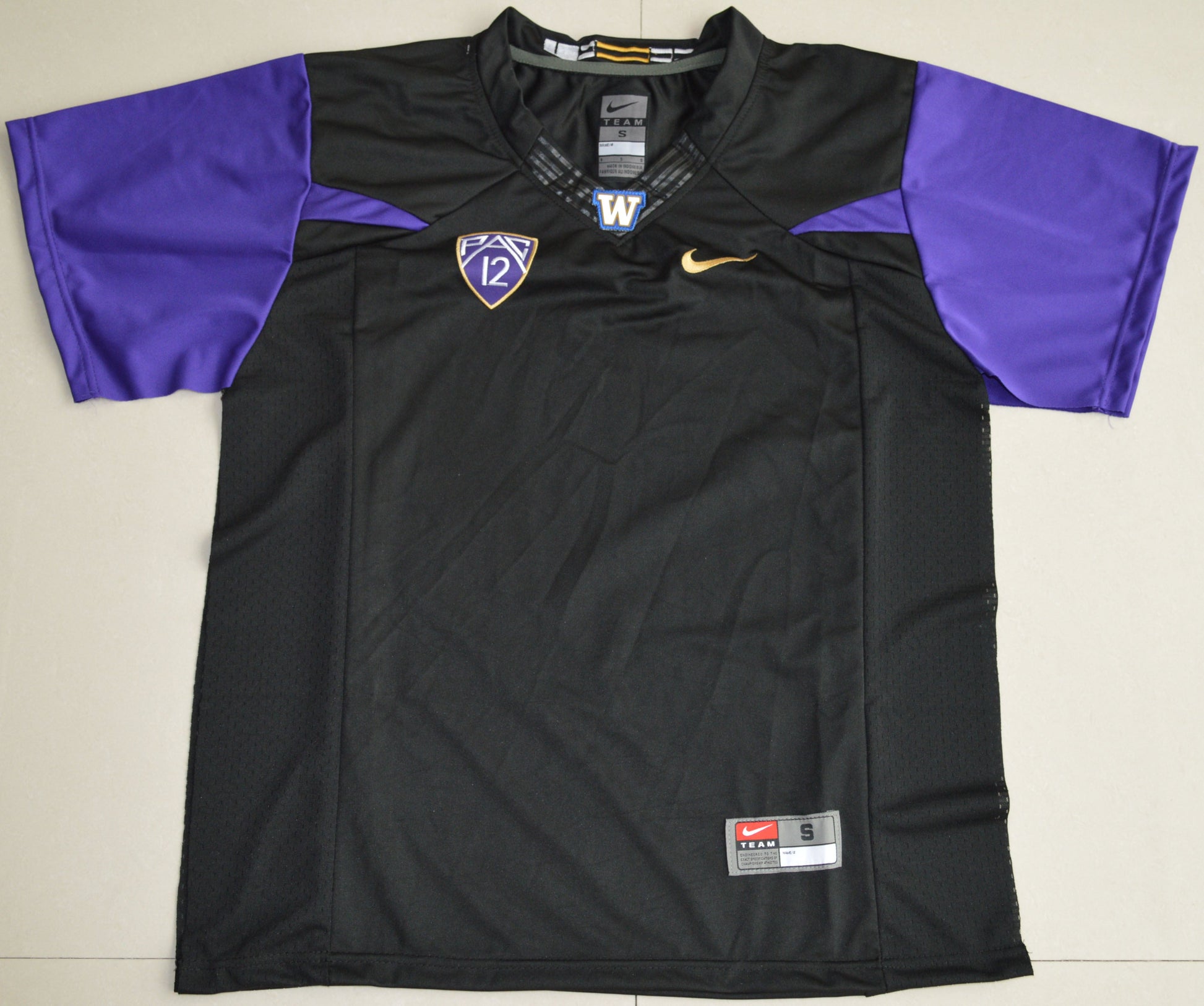 Washington Blank Black Front College Football Jersey football jersey product view 1