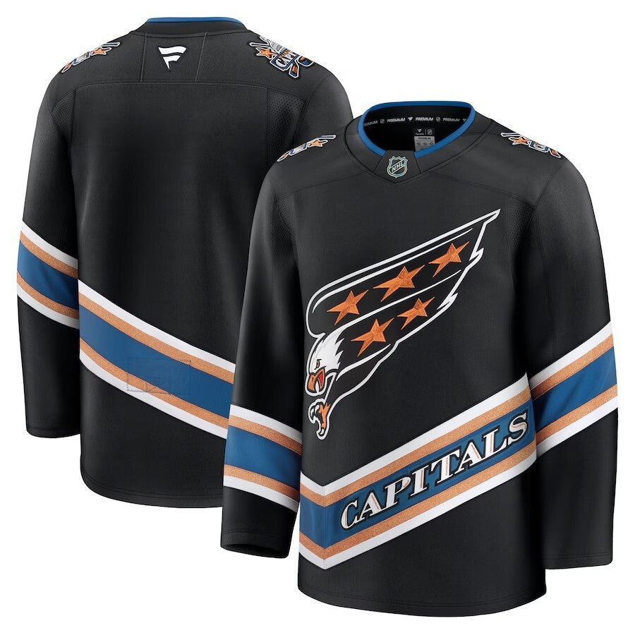 Washington Capitals Fanatics Alternate 50th Anniversary Premium Jersey - Black Hockey Jersey hockey jersey product view 1
