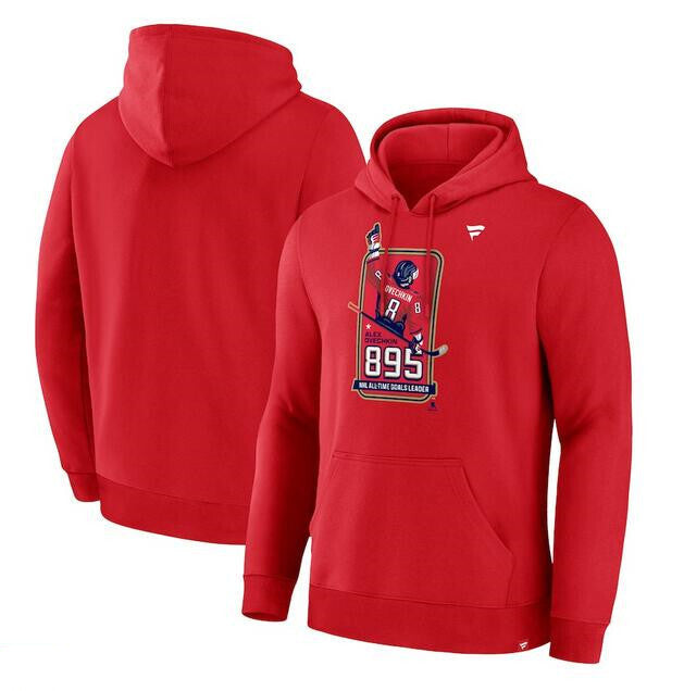 Washington Capitals Red All-Time Leading Goal Scorer 895 Logo Pullover Hoodie Hockey Jersey hockey jersey product view 1