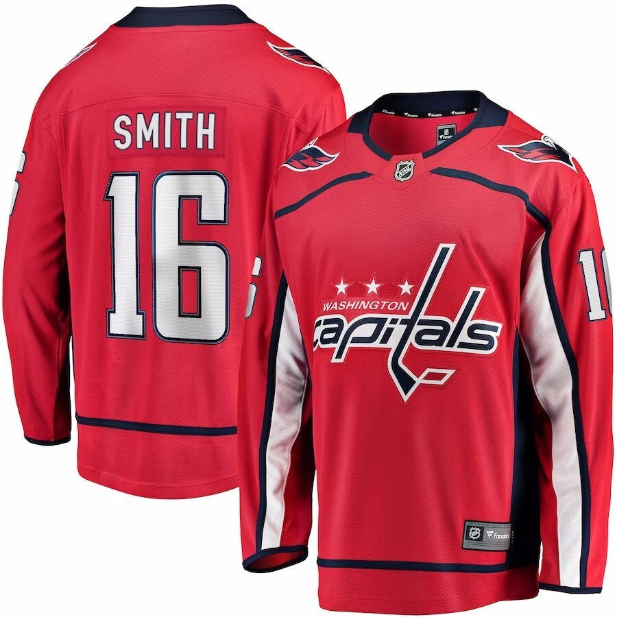 Washington Capitals #16 Craig Smith Branded Home Breakaway Jersey - Red Hockey Jersey hockey jersey product view 1