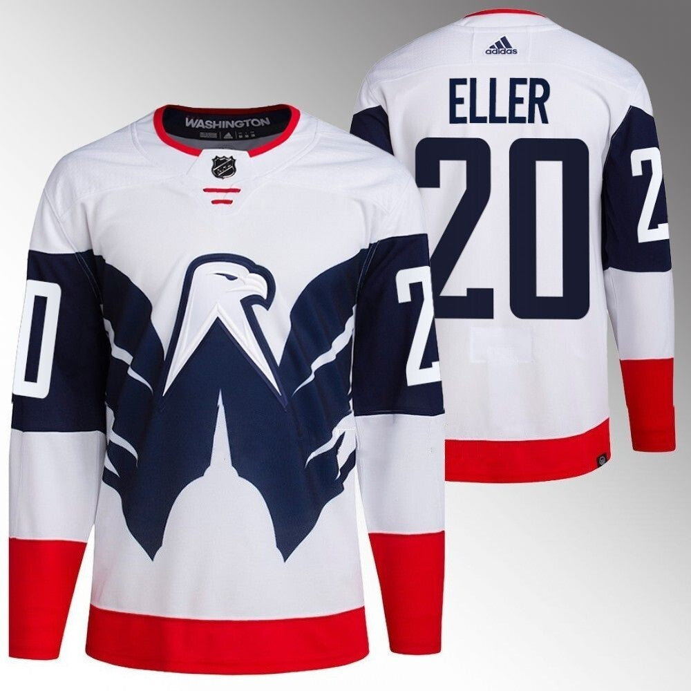 Washington Capitals #20 Lars Eller 2023 NHL Stadium Series White Jersey Hockey Jersey hockey jersey product view 1