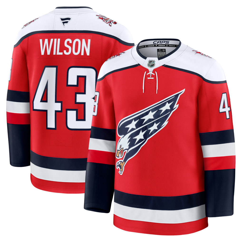 Washington Capitals #43 Tom Wilson Alternate Premium Player Jersey - Red Hockey Jersey hockey jersey product view 1