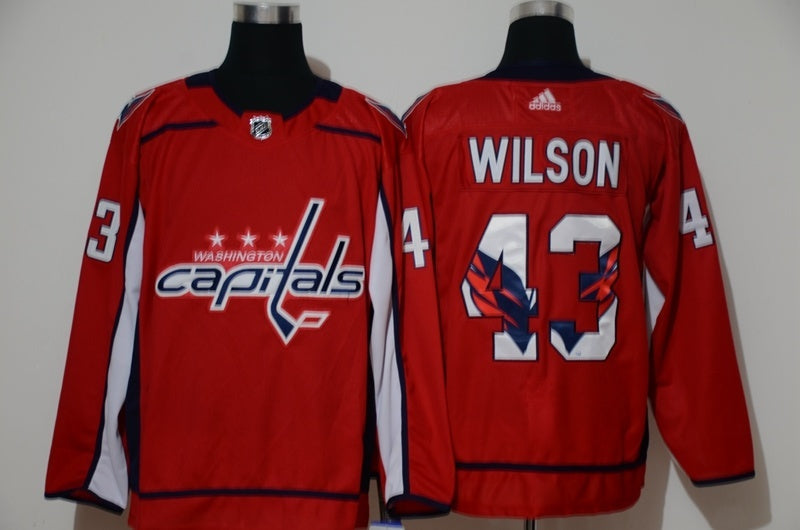 Washington Capitals #43 Tom Wilson Fashion Print Edition Hockey Jersey hockey jersey product view 1