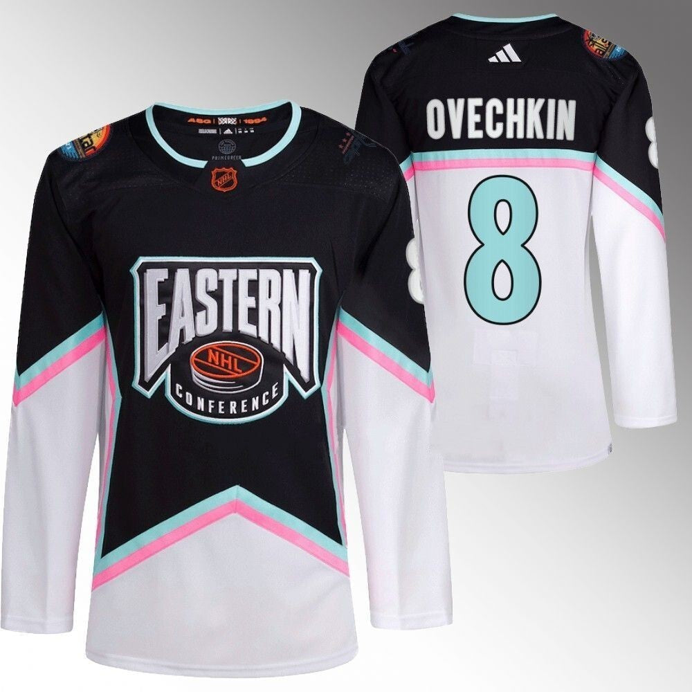 Washington Capitals #8 Alex Ovechkin 2023 NHL All-Star Black Eastern Conference Jersey Hockey Jersey hockey jersey product view 1
