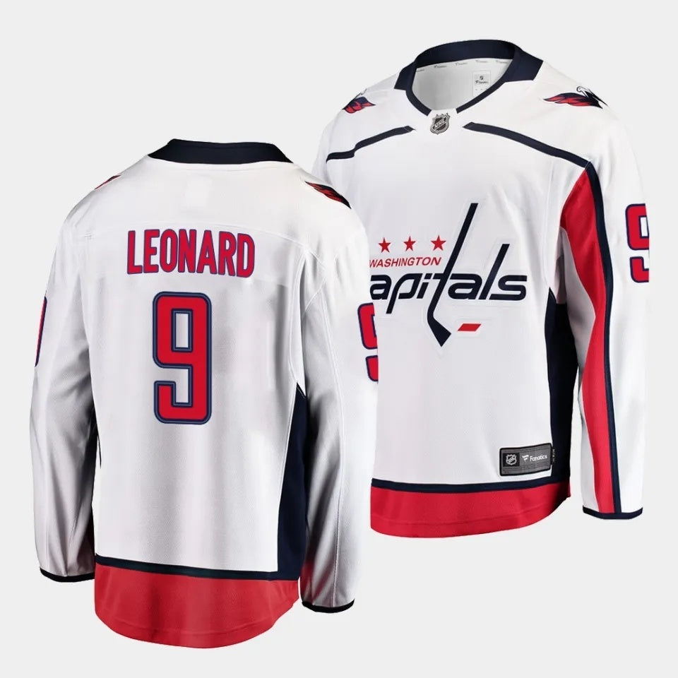 Washington Capitals #9 Ryan Leonard Away White Jersey 2023 NHL Draft Hockey Jersey hockey jersey product view 1