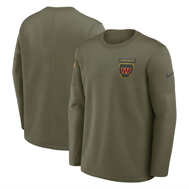 Washington Commanders Olive 2025 Salute to Service Sideline Coaches Therma-FIT Football Jersey football jersey product view 1