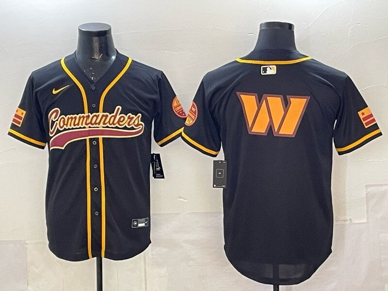 Washington Commanders Redskins Black Collaboration Style 1 Football Jersey football jersey product view 1