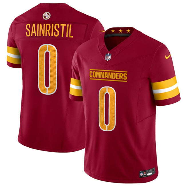 Washington Commanders #0 Mike Sainristill Burgundy 2025 Draft F.U.S.E. Vapor Limited Football Jersey football jersey product view 1