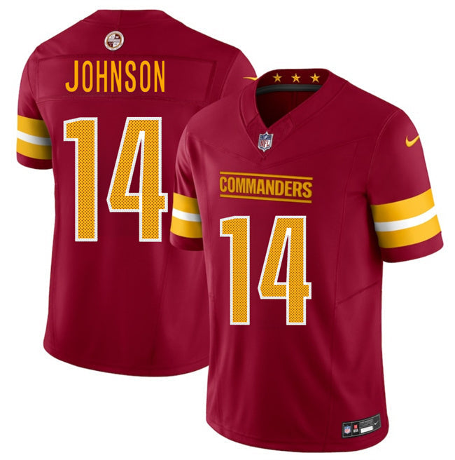 Washington Commanders #14 Josh Johnson Burgundy 2025 Draft F.U.S.E. Vapor Limited Football Jersey football jersey product view 1