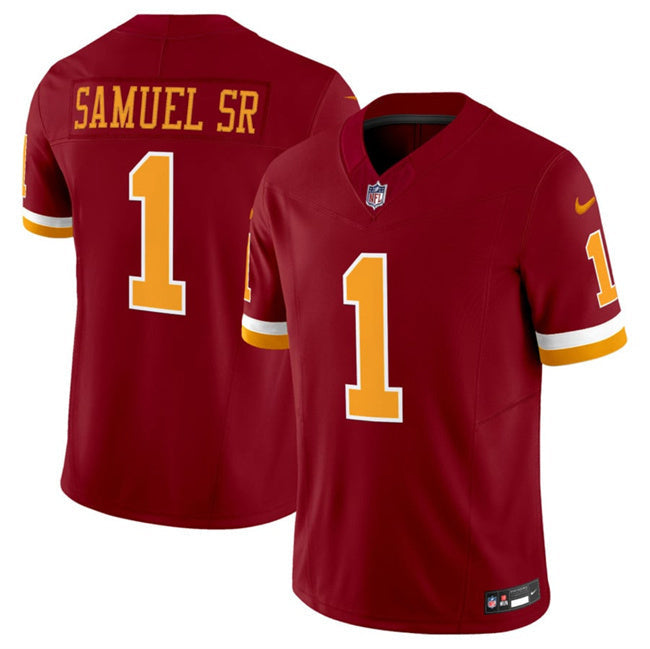 Washington Commanders #1 Deebo Samuel Sr. Burgundy 2025 F.U.S.E. Throwback Limited Football Jersey football jersey product view 1