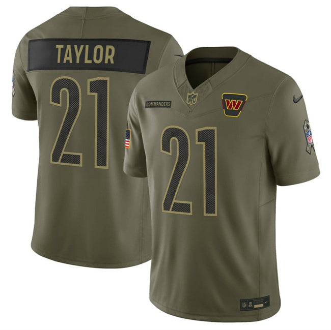Washington Commanders #21 Sean Taylor Olive 2025 F.U.S.E. Salute to Service Football Jersey football jersey product view 1