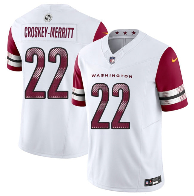 Washington Commanders #22 Jacory Croskey-Merritt White 2025 F.U.S.E. Vapor Limited Football Jersey football jersey product view 1