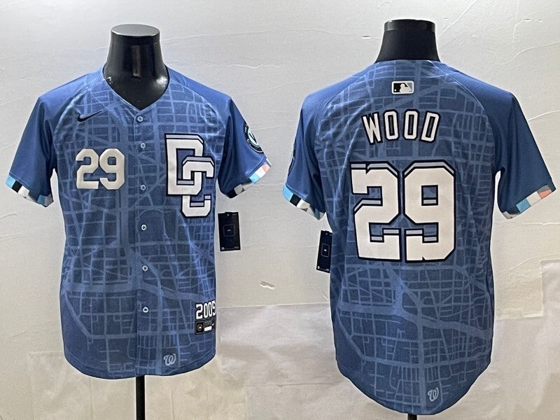 Washington Commanders #29 James Wood Nationals Adult Style 1 Baseball Jersey baseball jersey product view 1